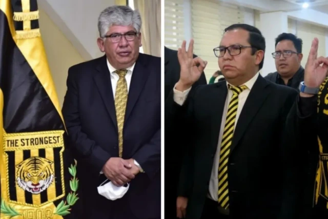 Mantan presiden The Strongest Héctor Montes dan Ronald Crespo dalam konflik kepemimpinan klub.