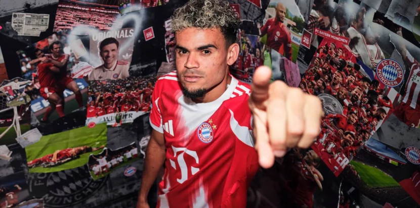 Luis Díaz resmi bergabung dengan Bayern Munich, mengenakan jersey merah khas klub raksasa Jerman tersebut.