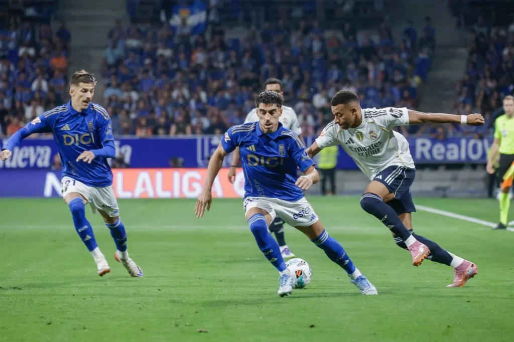 Mbappe beraksi melawan Real Oviedo di laga La Liga 2025/26.