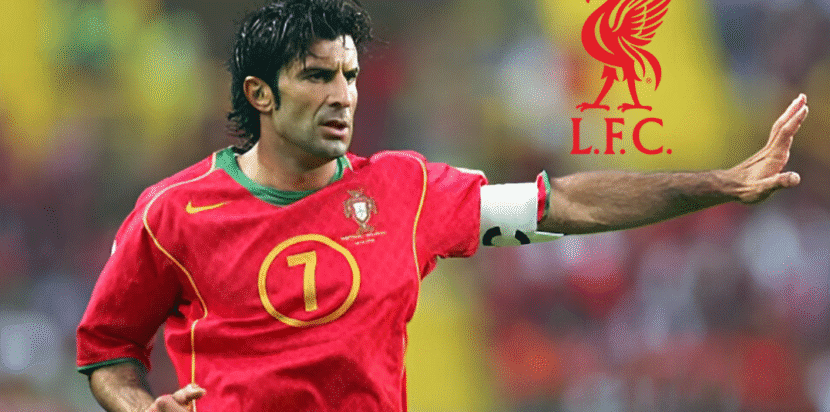 Ilustrasi Luis Figo seandainya bergabung dengan Liverpool pada tahun 2005