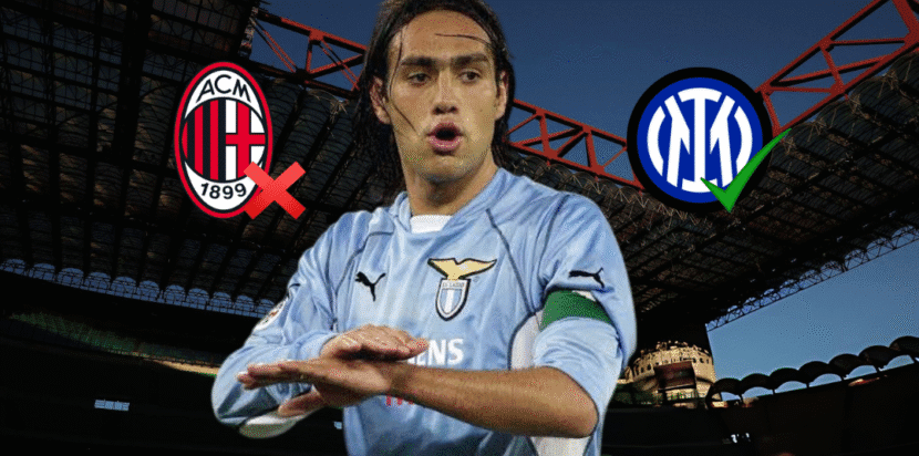 Alessandro Nesta saat masih membela Lazio, sempat hampir bergabung dengan Inter sebelum akhirnya pindah ke AC Milan.
